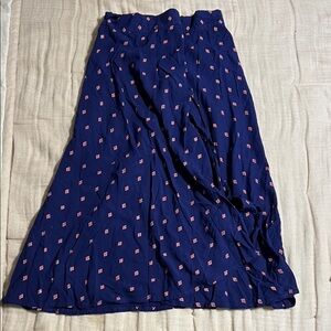 Navy Blue Patterned Women's Skirt casual or resortwear